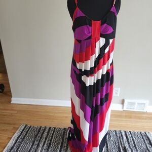 ALLEN SCHWARTZ Colorful Striped Maxi Dress